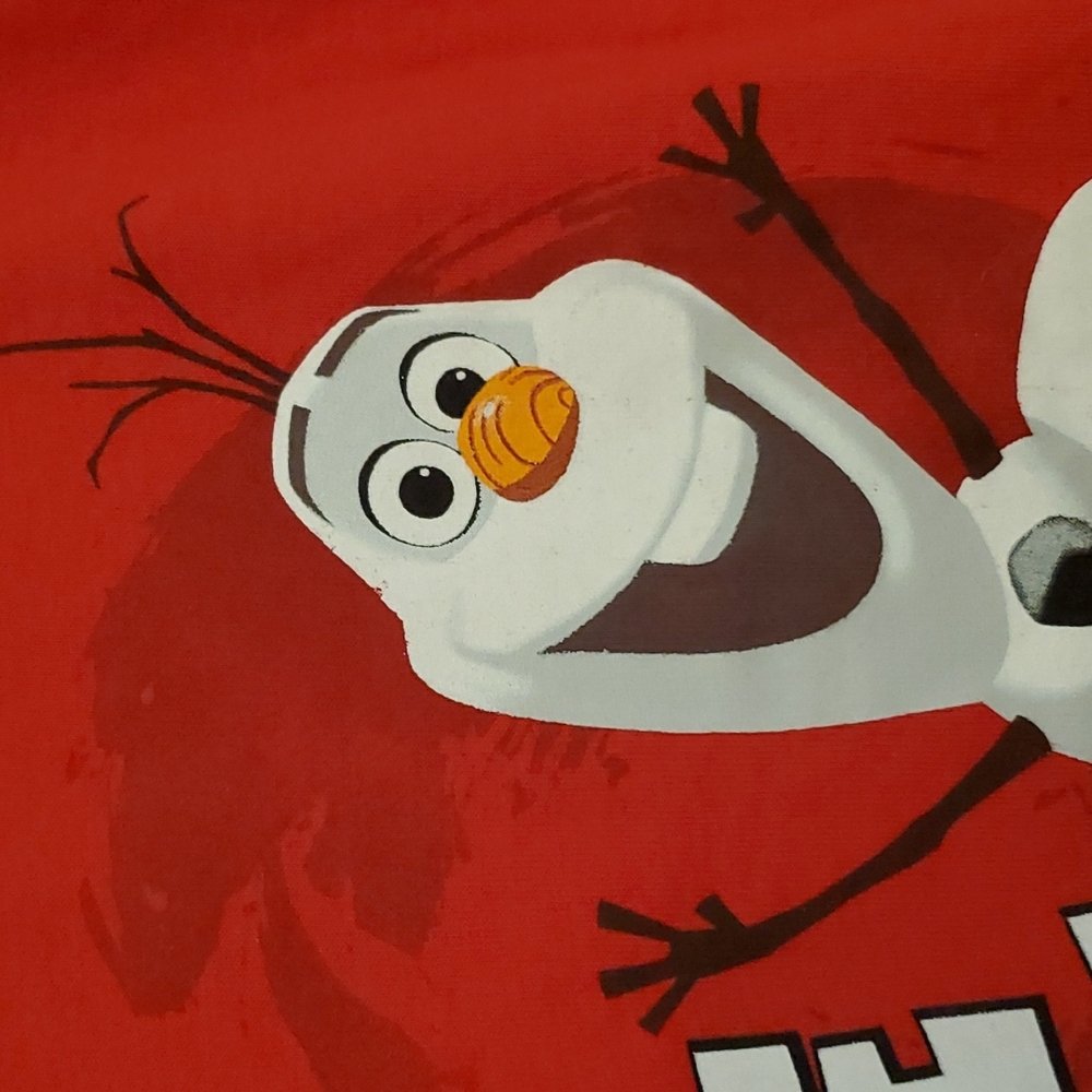 DISNEY FROZEN Olaf 'I give warm hugs' red short sleeve graphic tee XL Anna Elsa - Picture 4 of 5